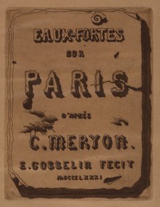 Titel på etsningarna om Paris: Omslag, 1871.