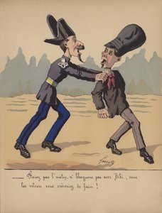 Polis arresterar en tjuv (färg litho)
