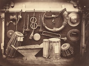 Stilleben av musikinstrument, ca. 1863. av Edmond Lebel