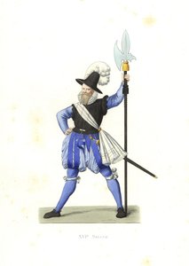 Heinrich Schmid, schweizisk hellebardier av Edmond Lechevallier Chevignard
