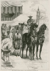 The London Season - gå till salongen (gravyr) av Edmond Morin