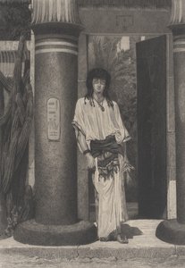 Egyptisk vid ingången till sin bostad, från L