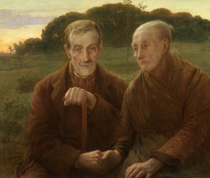Livets solnedgång (olja på duk) av Edmond Theodor van Hove