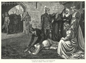 The Bridal of Malahide (gravyr) av Edmund Blair (after) Leighton