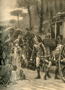 Kung Joseph Bonapartes flygning från Vitoria, Spanien, 1813 c1890. av Edmund Blair Leighton