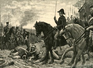 Möte mellan Wellington och Blucher efter slaget vid Waterloo, 1815 c1890. av Edmund Blair Leighton