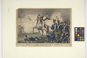 Death Of Adjt. Genl. George S. Lincoln (handfärgad litografi)