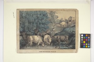 The Watering Place (handfärgad litografi)