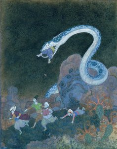 En serbisk saga: Ormens episod (akvarell på papper) av Edmund Dulac