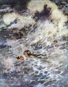 Den lilla sjöjungfrun (litografi) av Edmund Dulac