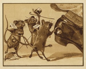 Illustration för tre blinda möss (färg litho) av Edmund G. Caldwell