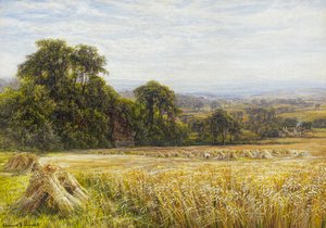 Skördetid (akvarell) av Edmund George Warren