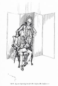Illustration till Sheridans The School for Scandal (gravyr) av Edmund Joseph (after) Sullivan