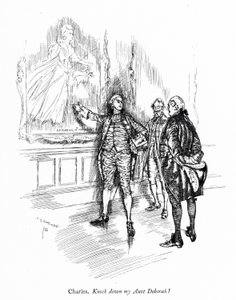 Illustration till Sheridans The School for Scandal (gravyr) av Edmund Joseph (after) Sullivan