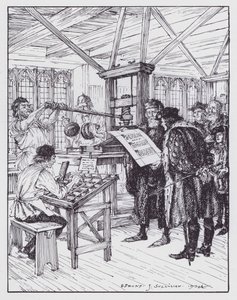William Caxton i sitt tryckeri (litho)