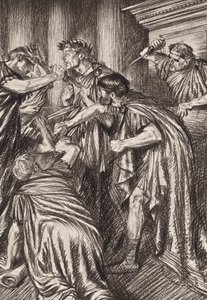 William Shakespeare: Tragedin om Julius Caesar, akt III, scen 1 (litografi) av Edmund Joseph (after) Sullivan