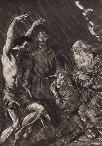 William Shakespeare: Tragedin om kung Lear, akt III, scen 4 (litografi) av Edmund Joseph (after) Sullivan