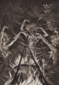 William Shakespeare: Tragedin om Macbeth, akt IV, scen 1 (litografi) av Edmund Joseph (after) Sullivan