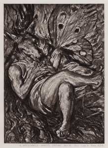En midsommarnattsdröm, akt IV, Sc I (litho) av Edmund Joseph Sullivan