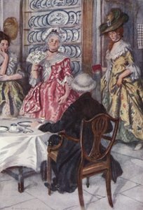 Illustration för The Vicar of Wakefield av Oliver Goldsmith (litho i färg) av Edmund Joseph Sullivan