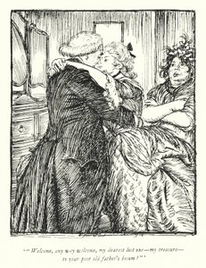 Illustration för The Vicar of Wakefield av Oliver Goldsmith (litho) av Edmund Joseph Sullivan