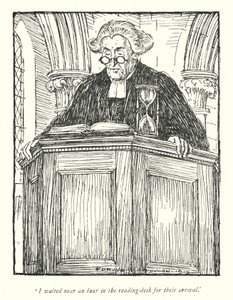 Illustration för The Vicar of Wakefield av Oliver Goldsmith (litho) av Edmund Joseph Sullivan