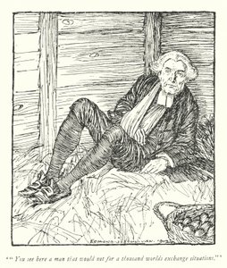 Illustration för The Vicar of Wakefield av Oliver Goldsmith (litho) av Edmund Joseph Sullivan
