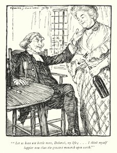 Illustration för The Vicar of Wakefield av Oliver Goldsmith (litho) av Edmund Joseph Sullivan