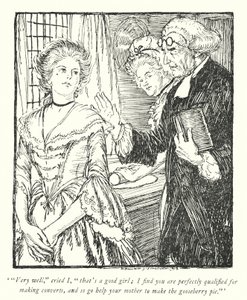 Illustration för The Vicar of Wakefield av Oliver Goldsmith (litho) av Edmund Joseph Sullivan