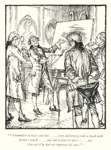 Illustration för The Vicar of Wakefield av Oliver Goldsmith (litho) av Edmund Joseph Sullivan