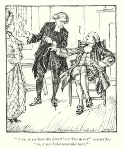 Illustration för The Vicar of Wakefield av Oliver Goldsmith (litho) av Edmund Joseph Sullivan