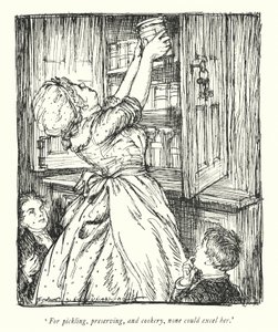 Illustration för The Vicar of Wakefield av Oliver Goldsmith (litho) av Edmund Joseph Sullivan