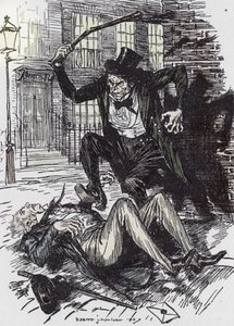 Mr Hyde-mördaren Sir Danvers Carew, Illustration av Edmund Joseph Sullivan (1869-1933) för romanen L