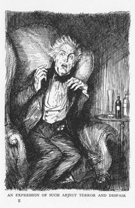 Scen från The Strange Case of Dr Jekyll and Mr Hyde av Robert Louis Stevenson, 1927 av Edmund Joseph Sullivan