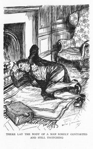 Scen från The Strange Case of Dr Jekyll and Mr Hyde av Robert Louis Stevenson, 1927 av Edmund Joseph Sullivan