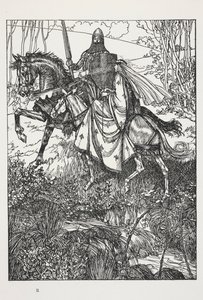 Sir Launcelot och drottning Guinevere, illustration från "A Dream of Fair Women..." av Alfred, Lord Tennyson av Edmund Joseph Sullivan