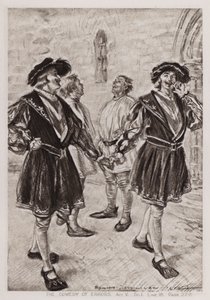The Comedy of Errors, Akt V, Sc I (litho) av Edmund Joseph Sullivan