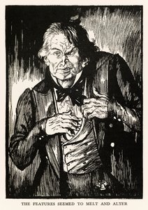 Funktionerna verkade smälta och förändras" från "Strange Case of Dr Jekyll and Mr Hyde" av Robert Louis Stevenson (1850-1894) illustrerad av E. J. Sullivan (1869-1933) av Edmund Joseph Sullivan