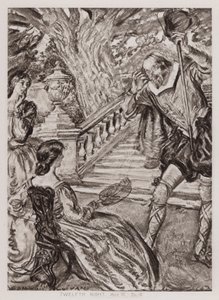 Tolfte natten; eller, vad du vill, akt III, Sc 4 (litho) av Edmund Joseph Sullivan