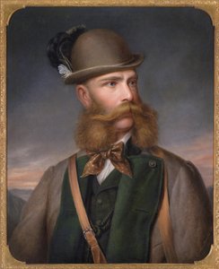 Porträtt av Franz Joseph I av Österrike i jaktklänning, 1877