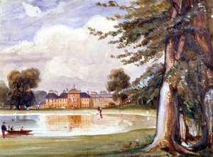 Utsikt över Kensington Palace, Kensington, London, c1840