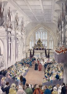 Napoleon III och kejsarinnan Eugenie i Guildhall, London, 1855 av Edmund Morin
