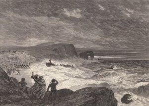 Livbåtens strandning (gravyr)