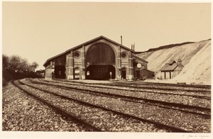 Longueau järnvägsstation,1855 (foto) av Edouard Denis Baldus
