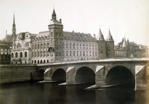 "Conciergerie" och "pont au Change", ca 1854 (foto) av Edouard Denis Baldus
