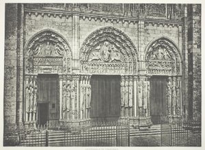 Huvudportal, katedralen i Chartres av Édouard Baldus