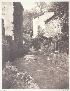 Vattenkvarnar i Auvergne, 1852, tryckt 1978. av Édouard Baldus