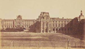 Cour Napoléon sedd från Tuilerierna, Louvren, Paris av Édouard Baldus