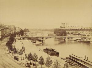 Seine och Île de la Cité av Édouard Baldus