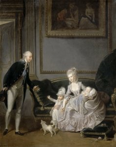 Familjen till Louis Philippe Joseph dOrléans 1747-1793 i Palais-Royal, 1776 av Edouard Cibot